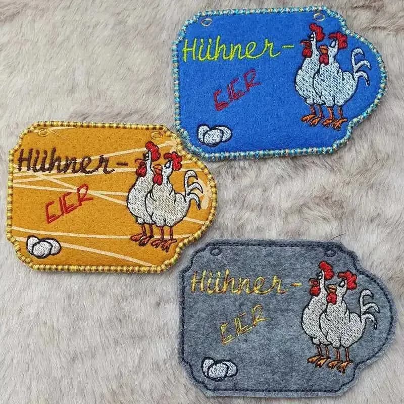 ITH Stickdatei Hühner Anhänger