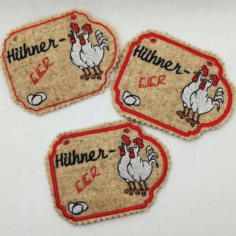 ITH Stickdatei Hühner Anhänger