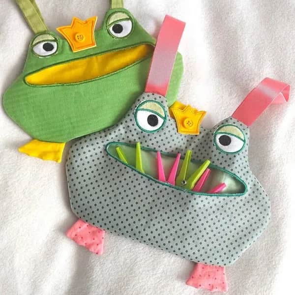 ITH Stickdatei Klammerfrosch