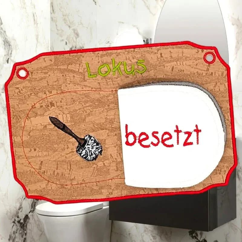 ITH Stickdatei Klodeckel-Schild