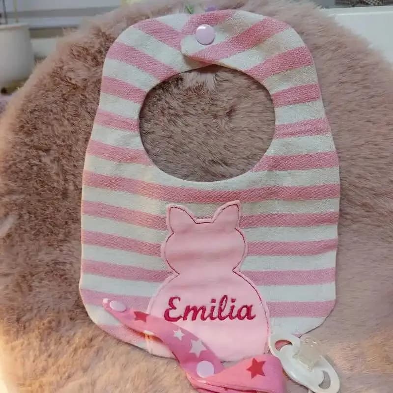 ITH Stickdatei Latz Druckknopf Katze