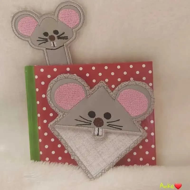 ITH Stickdatei Leseecken Lesezeichen