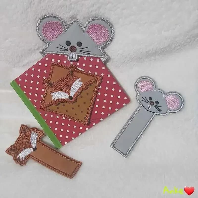 ITH Stickdatei Leseecken Lesezeichen