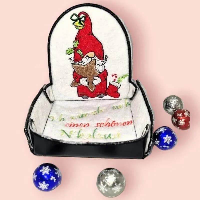 Wichtel Stickdatei Nikolaus mit Spruch