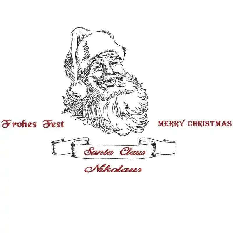 Stickdatei Santa Claus mit Schriftzügen