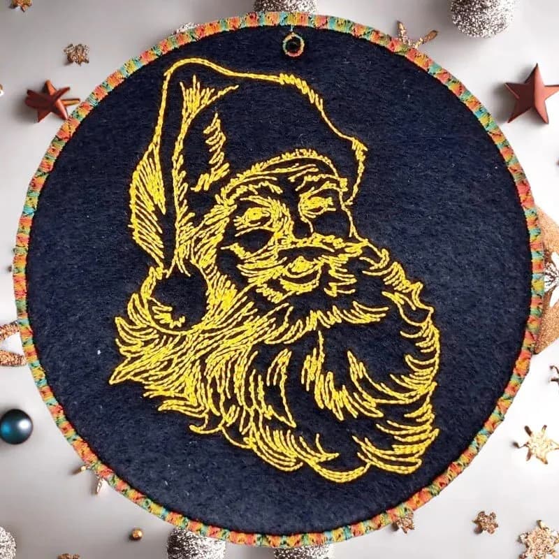 ITH Stickdatei Santa Claus Anhänger