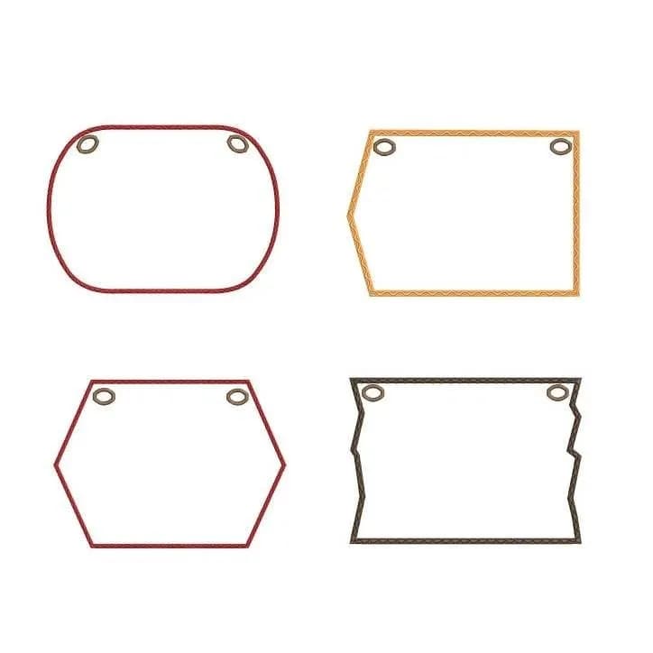 ITH Stickdatei Schilder Blanko