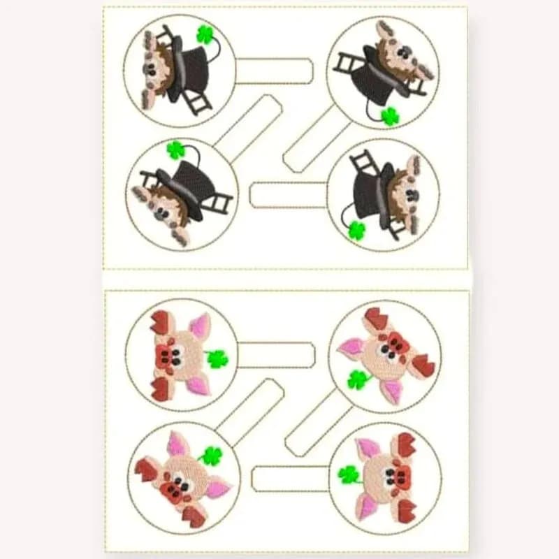 ITH Stickdatei Schlüsselanhänger Glücksbringer