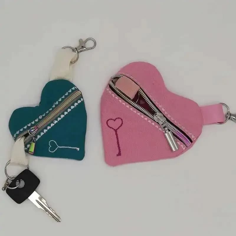 ITH Stickdatei Schlüsseltasche Herz