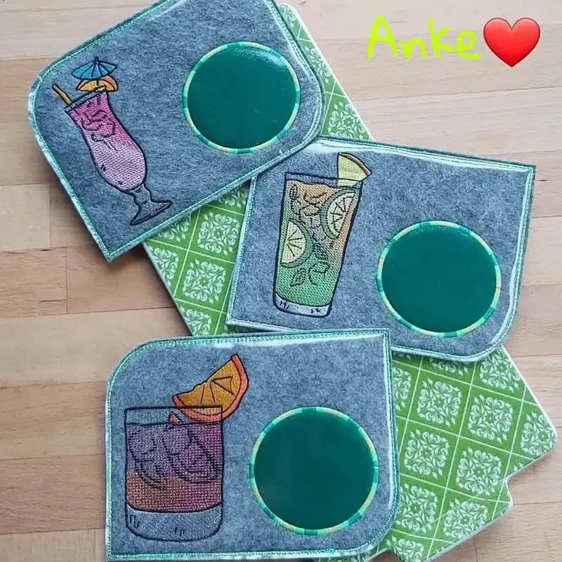 ITH Stickdatei Set Gläserlounge Cocktails und Solos