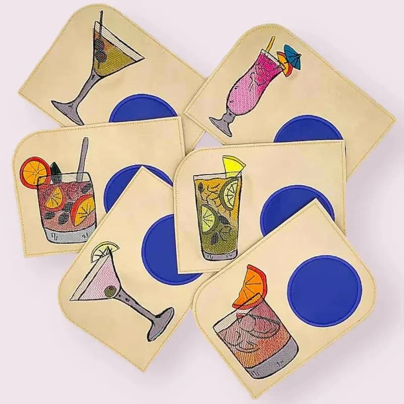 ITH Stickdatei Set Gläserlounge Cocktails und Solos