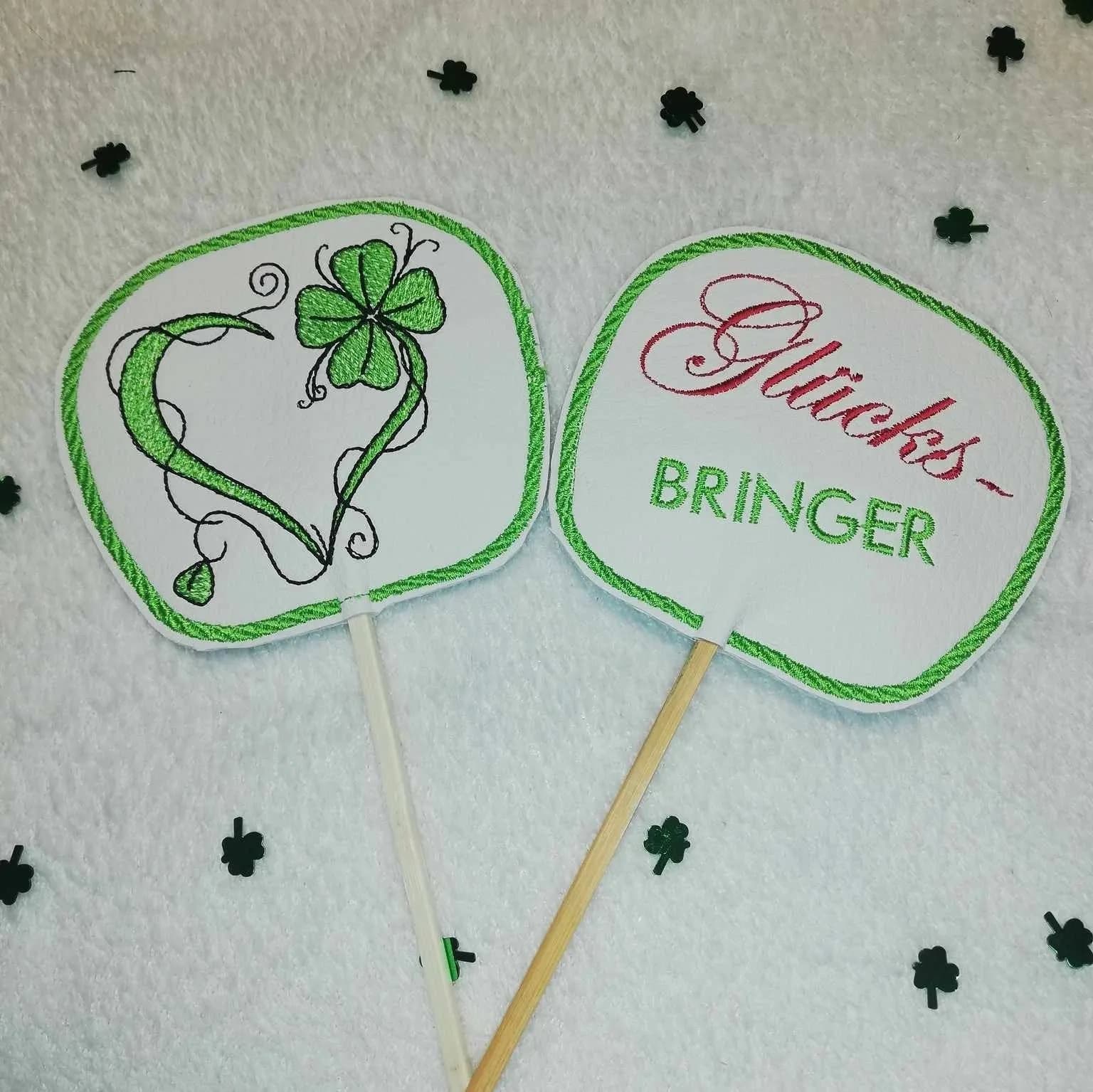 ITH Stickdatei Stabfigur und Stickdatei Glücksklee