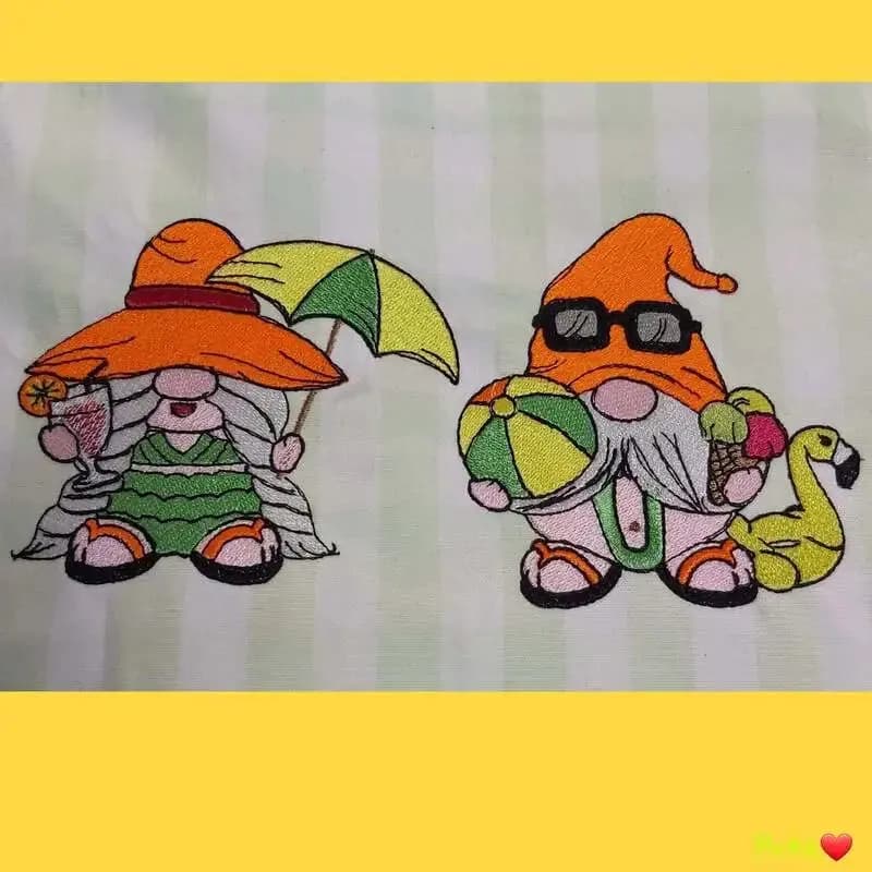 ITH Stickdatei Stabfigur und Vollstick Beach Wichtel