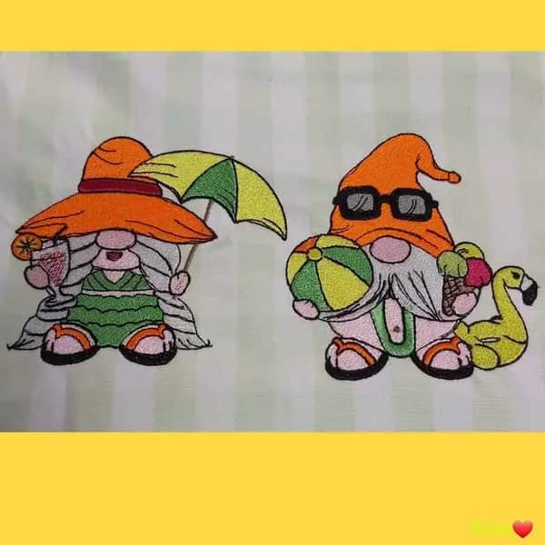 ITH Stickdatei Stabfigur und Vollstick Beach Wichtel