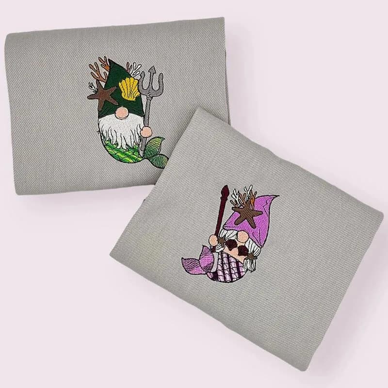 ITH Stickdatei Stabfigur und Vollstick Wichtel unter dem Meer