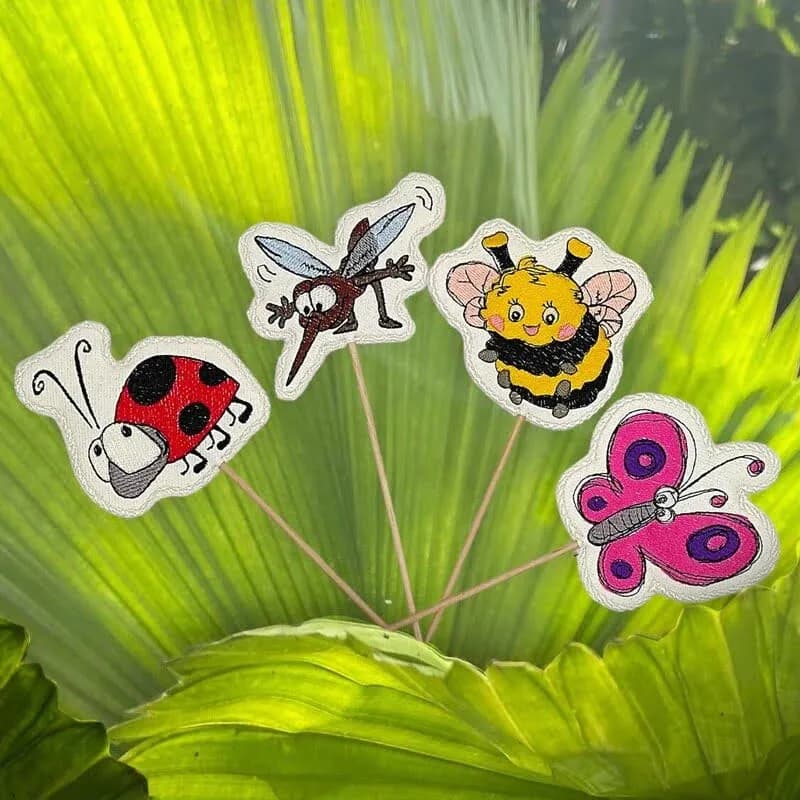 ITH Stickdatei Stabfiguren Sommerinsekten