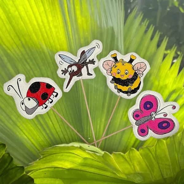 ITH Stickdatei Stabfiguren Sommerinsekten