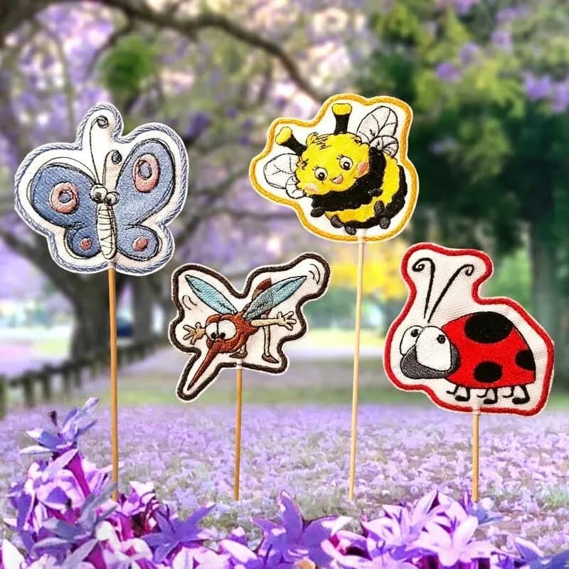 ITH Stickdatei Stabfiguren Sommerinsekten