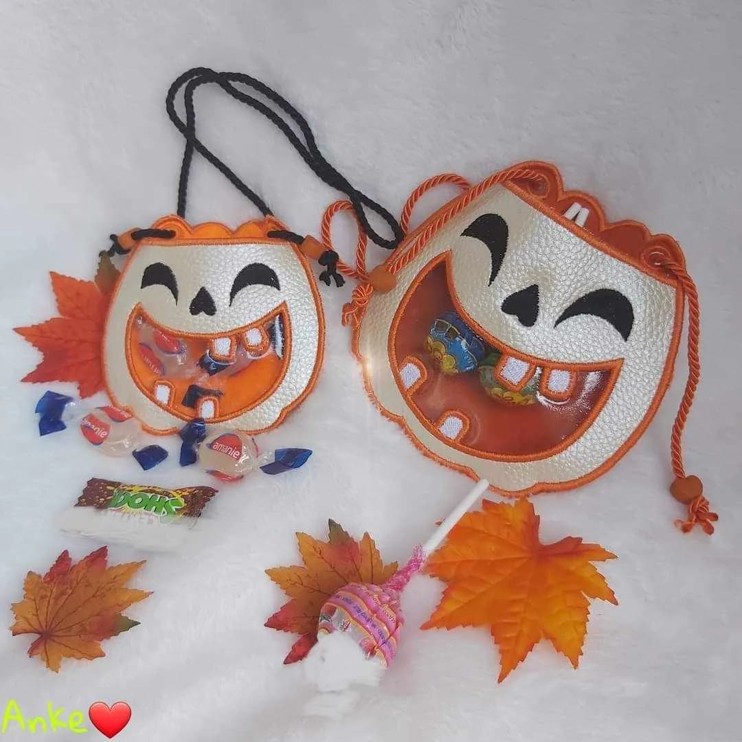 ITH Stickdatei Tasche Halloween Kürbis