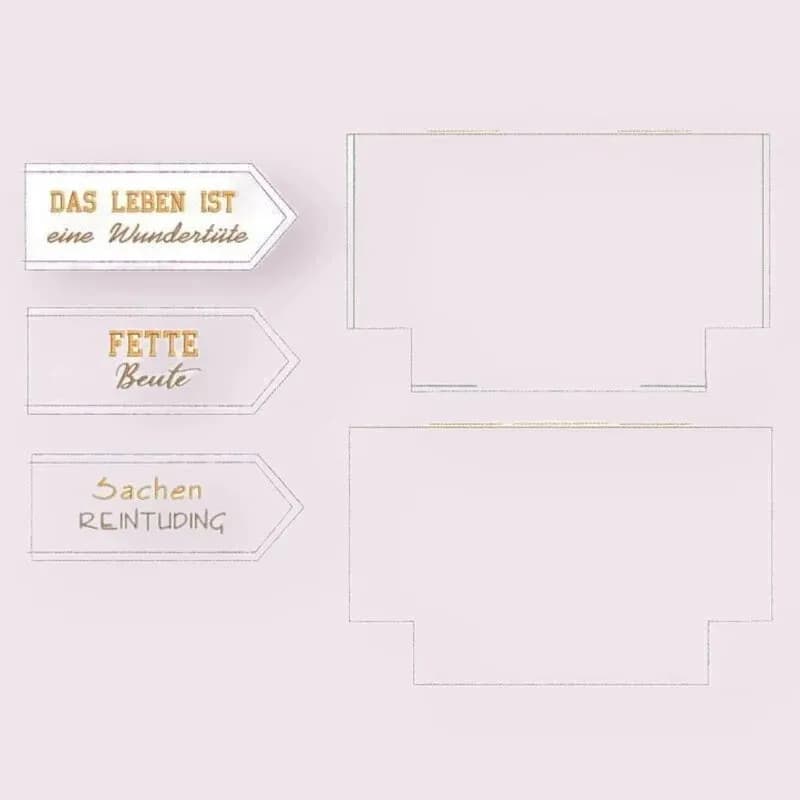 ITH Stickdatei Tasche mit Lasche Blanko eckig