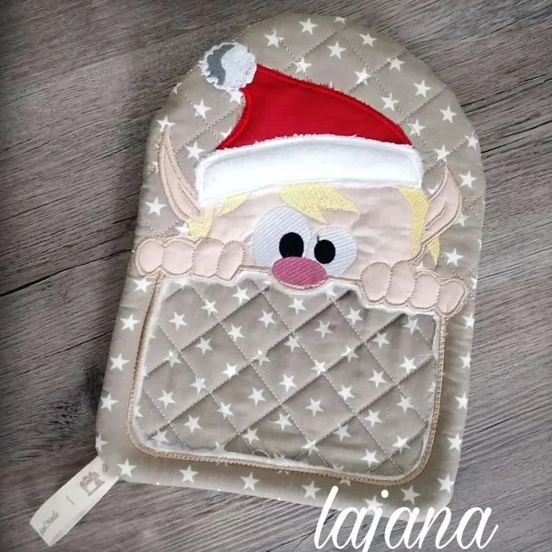 ITH Stickdatei Topfhandschuh Weihnachtsmotive