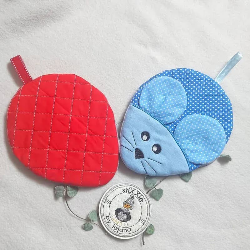 ITH Stickdatei Topflappen Maus