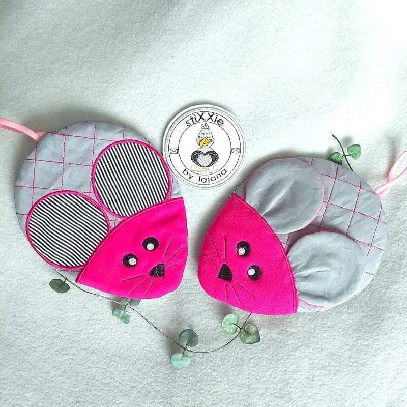 ITH Stickdatei Topflappen Maus