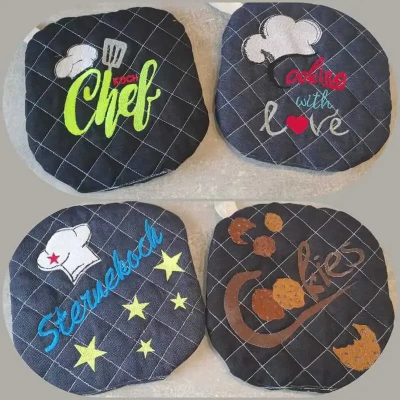 ITH Stickdatei Topfi Topflappen mit Motiven