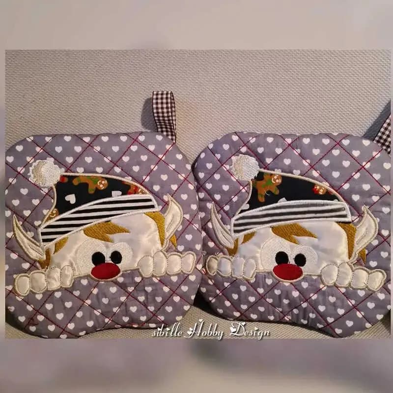 ITH Stickdatei Topfi Topflappen Weihnachtsmotive