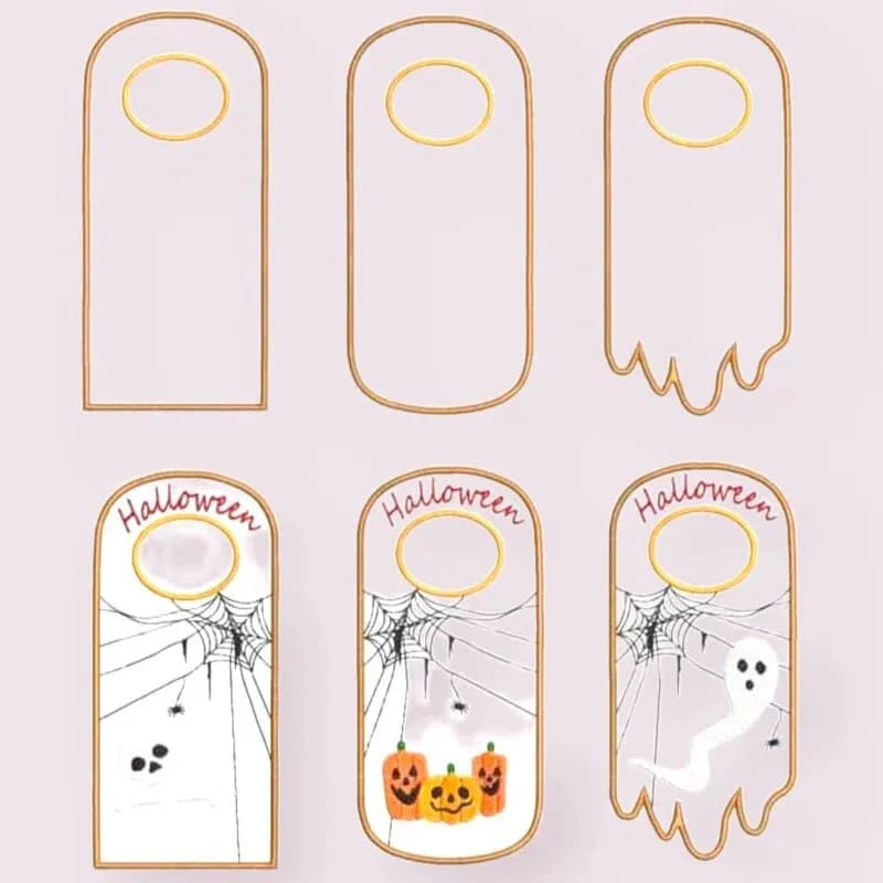 ITH Stickdatei Türanhänger Halloween 6-er