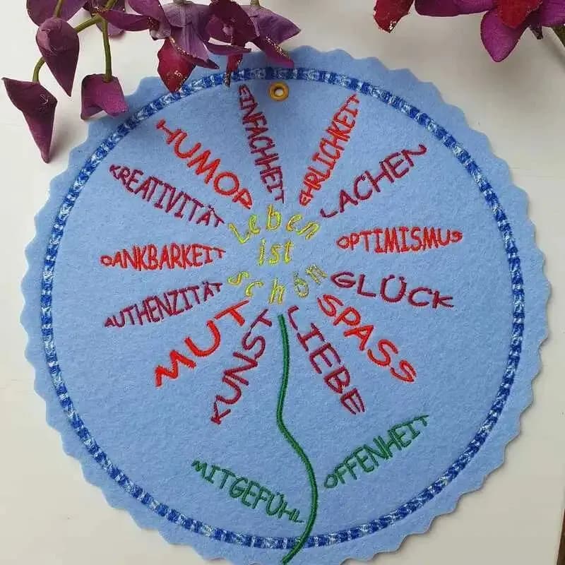 ITH Stickdatei Untersetzer rund Blanko