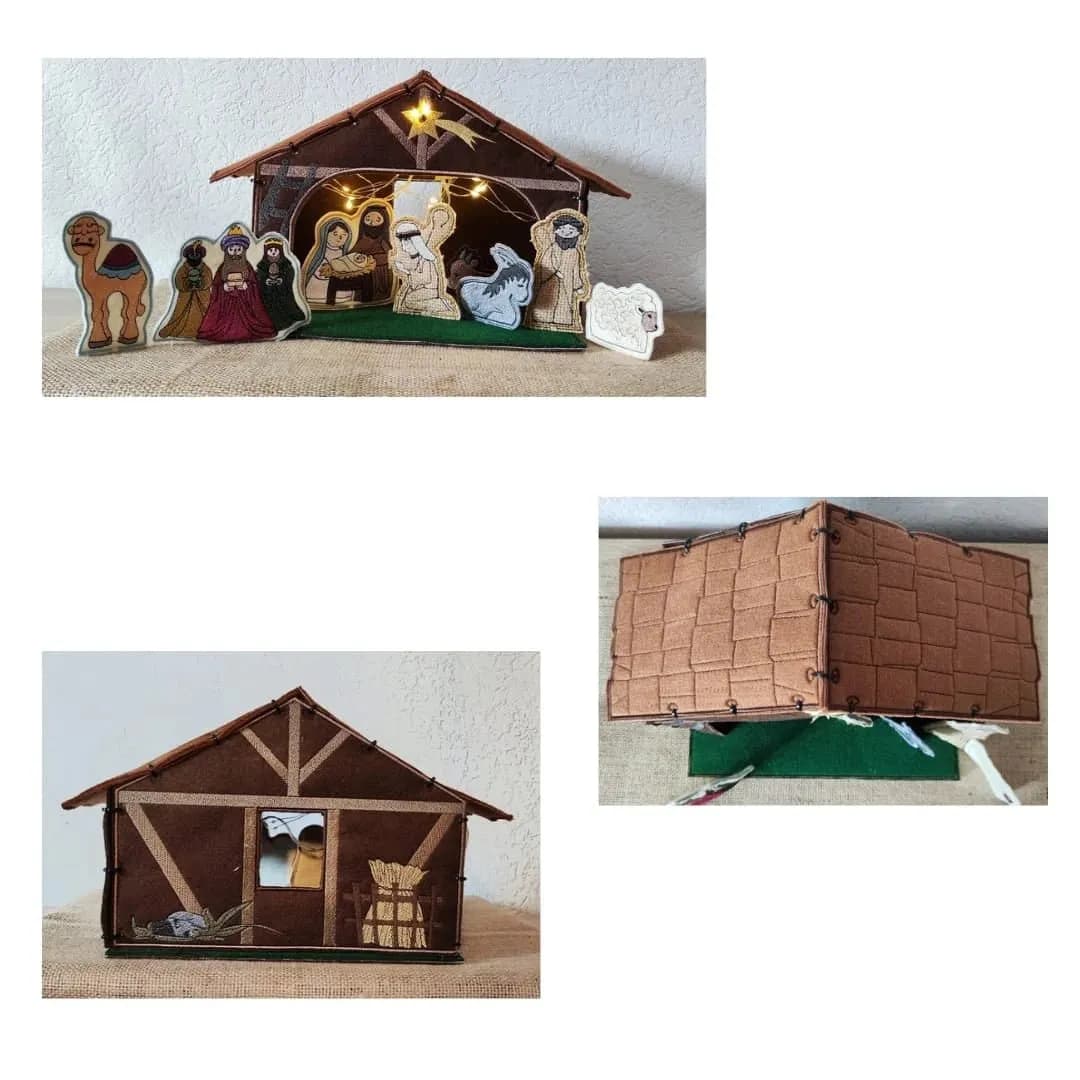 ITH Stickdatei Weihnachtskrippe mit allen Figuren