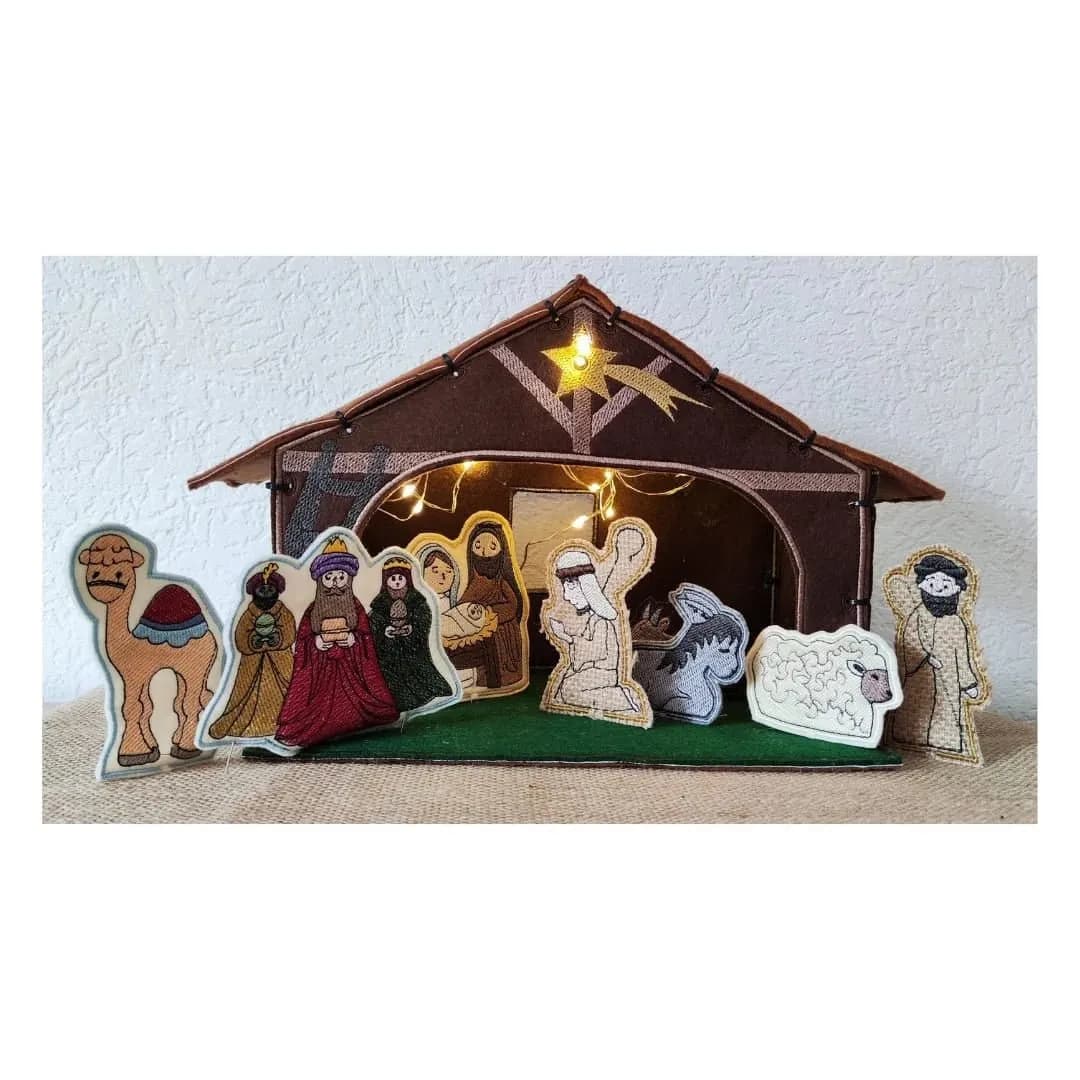 ITH Stickdatei Weihnachtskrippe mit allen Figuren