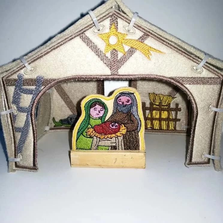 ITH Stickdatei Weihnachtskrippe mit Paar