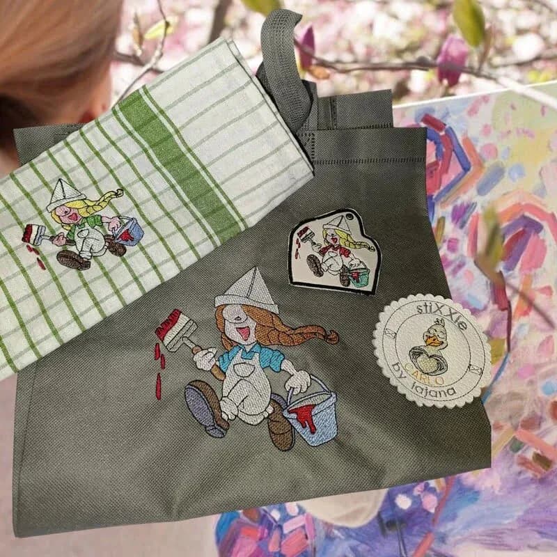 ITH Stickdatei Wichteline Maler