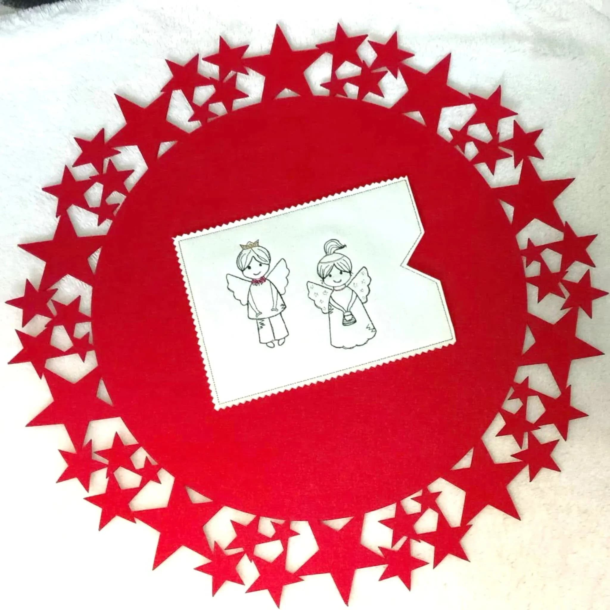 Engel Stickdatei & Applikation - Schutzengel für Kinder 10x10 13x18