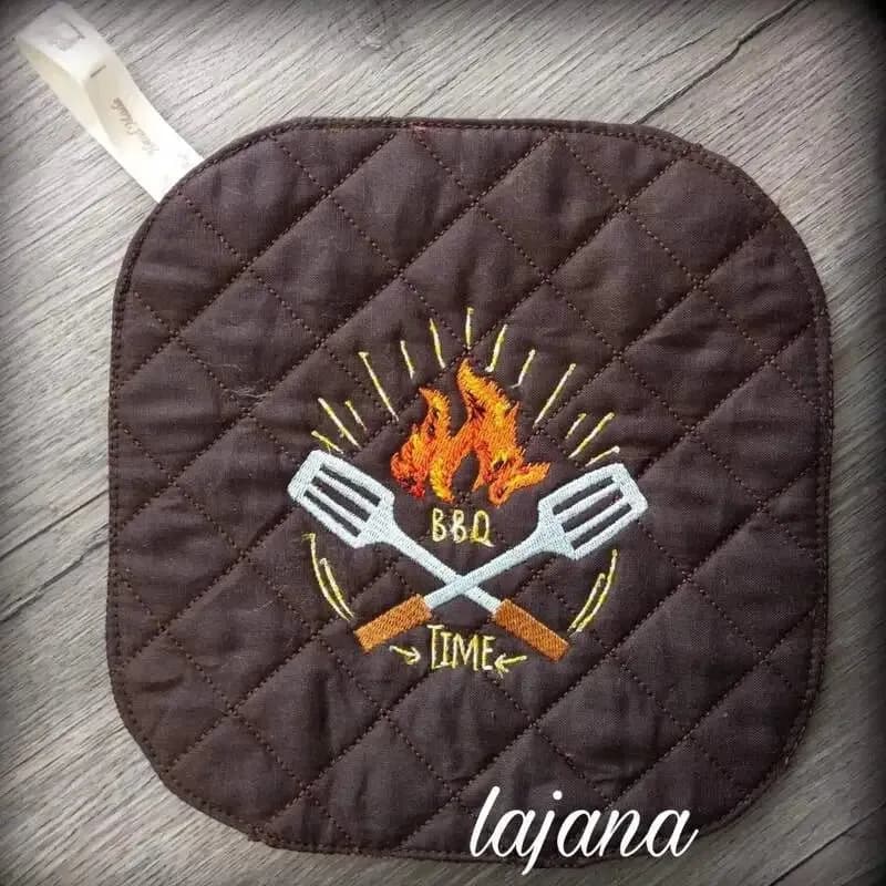 BBQ Grill Stickdatei Set - 9 Motive für Grillschürze