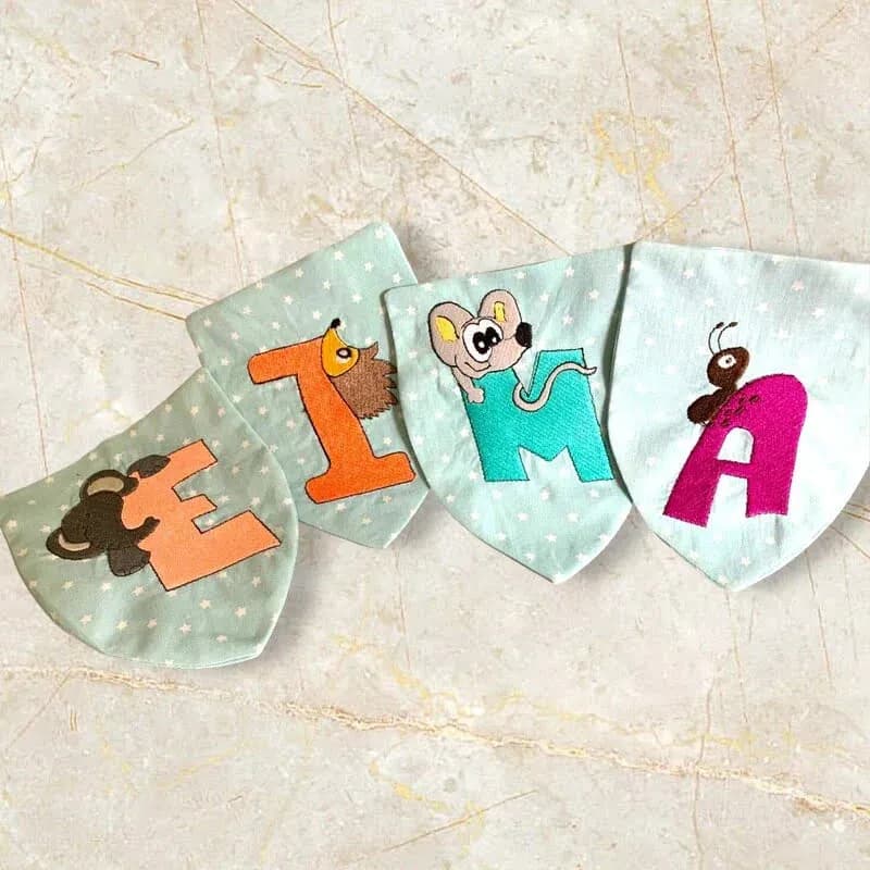 Stickdatei Buchstaben Tiere -Set 31-teilig