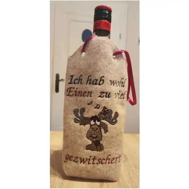 Stickdatei Elch mit Vogelnest und Noten