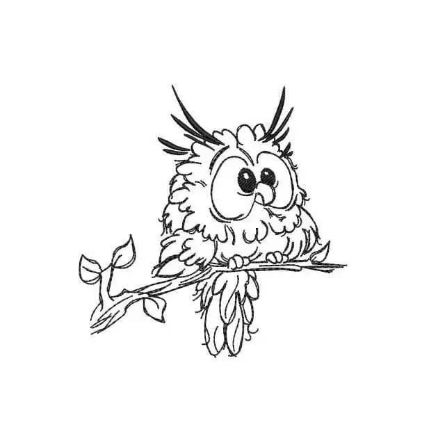 Stickdatei Eule Karikatur Scribble