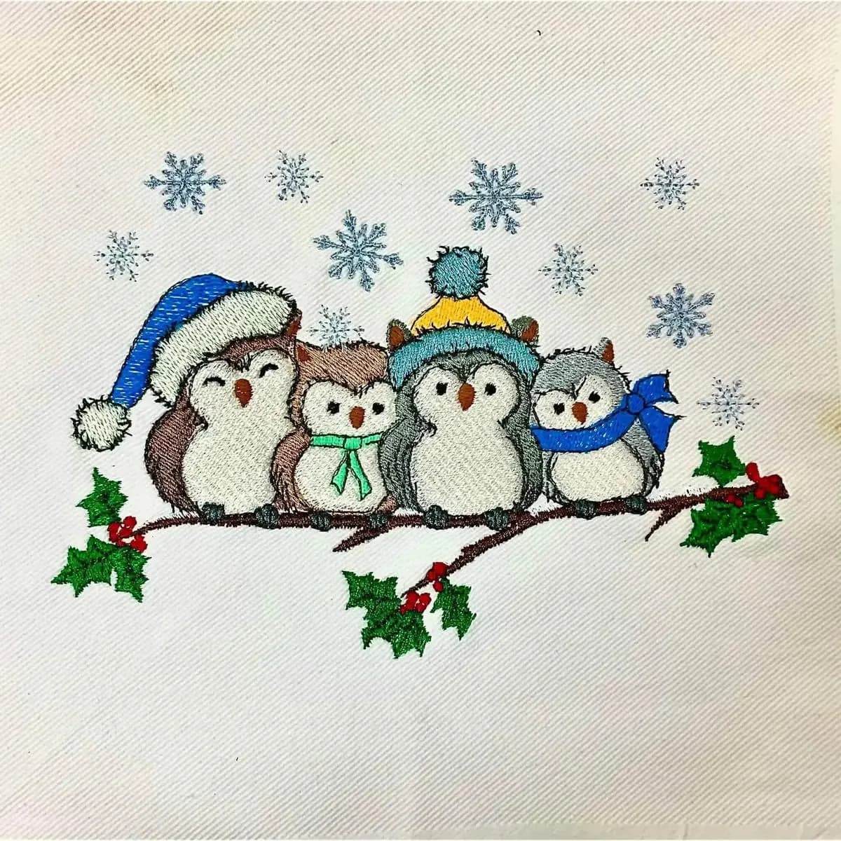 Stickdatei Eule Wintereulen