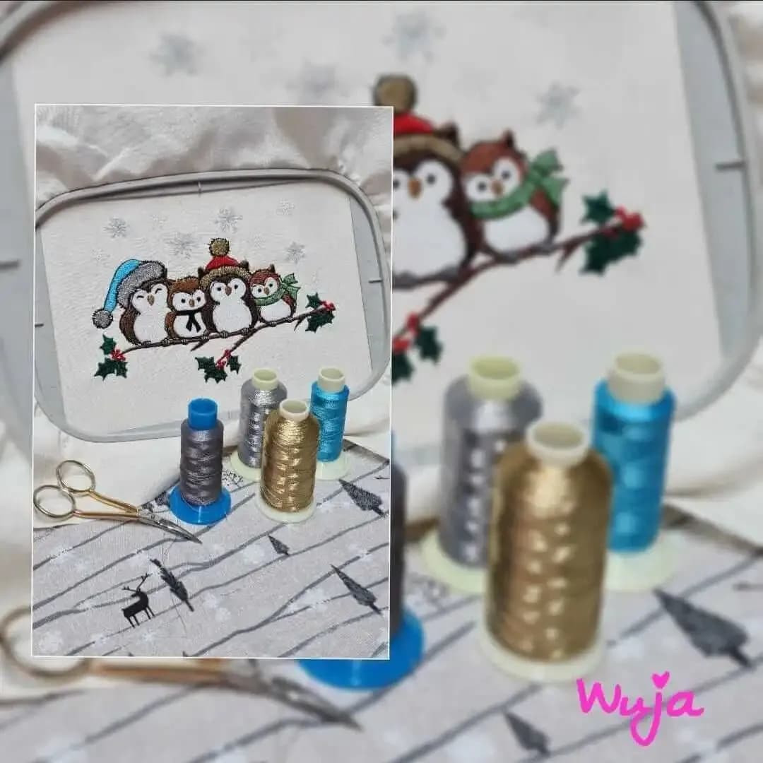 Stickdatei Eule Wintereulen