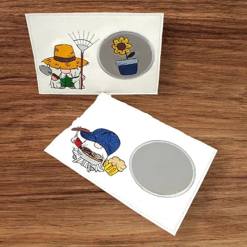 Stickdatei Garten- und Grillwichtel mit Sprüchen