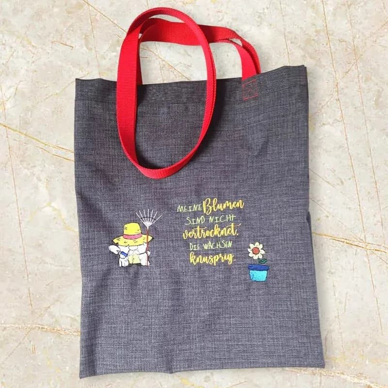 Stickdatei Garten- und Grillwichtel mit Sprüchen