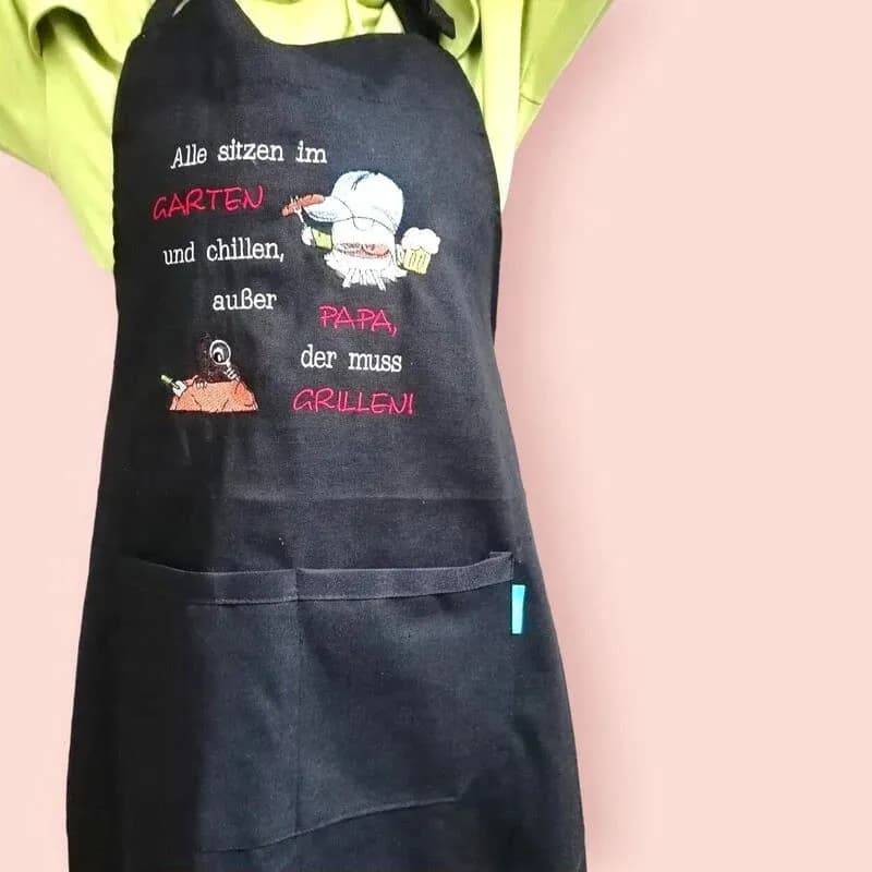 Stickdatei Garten- und Grillwichtel mit Sprüchen