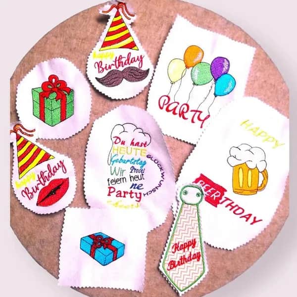 Stickdatei Geburtstag Party Set