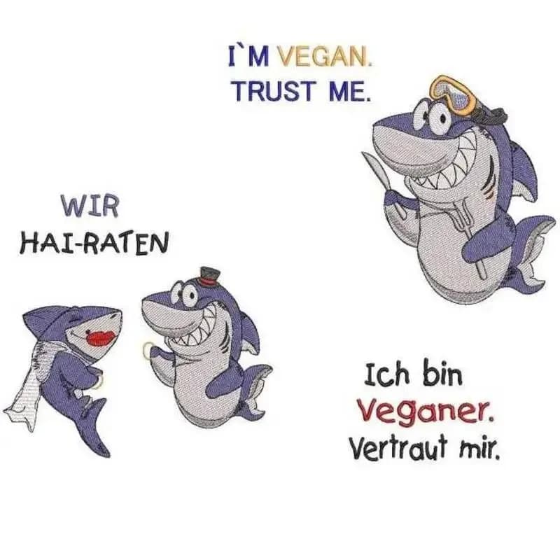Stickdatei Hai-ner mit Spruch