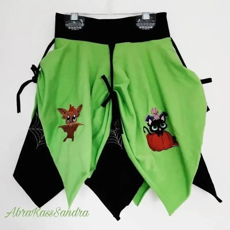 Stickdatei Halloween Kürbis, Katze, Fledermaus