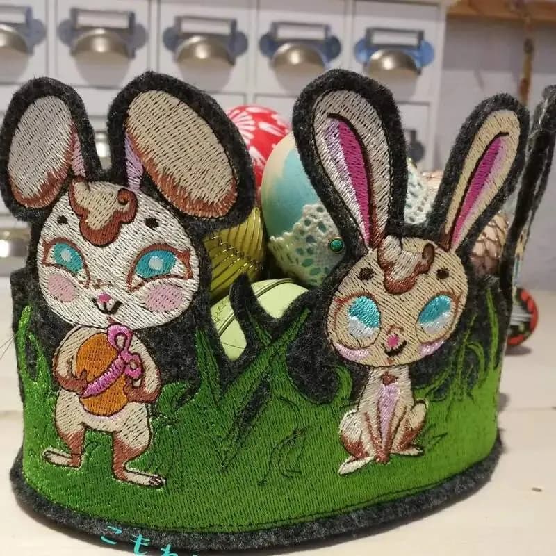 Stickdatei Hase mit Osterei