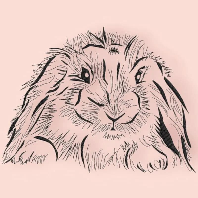 Stickdatei Hase Kritzel